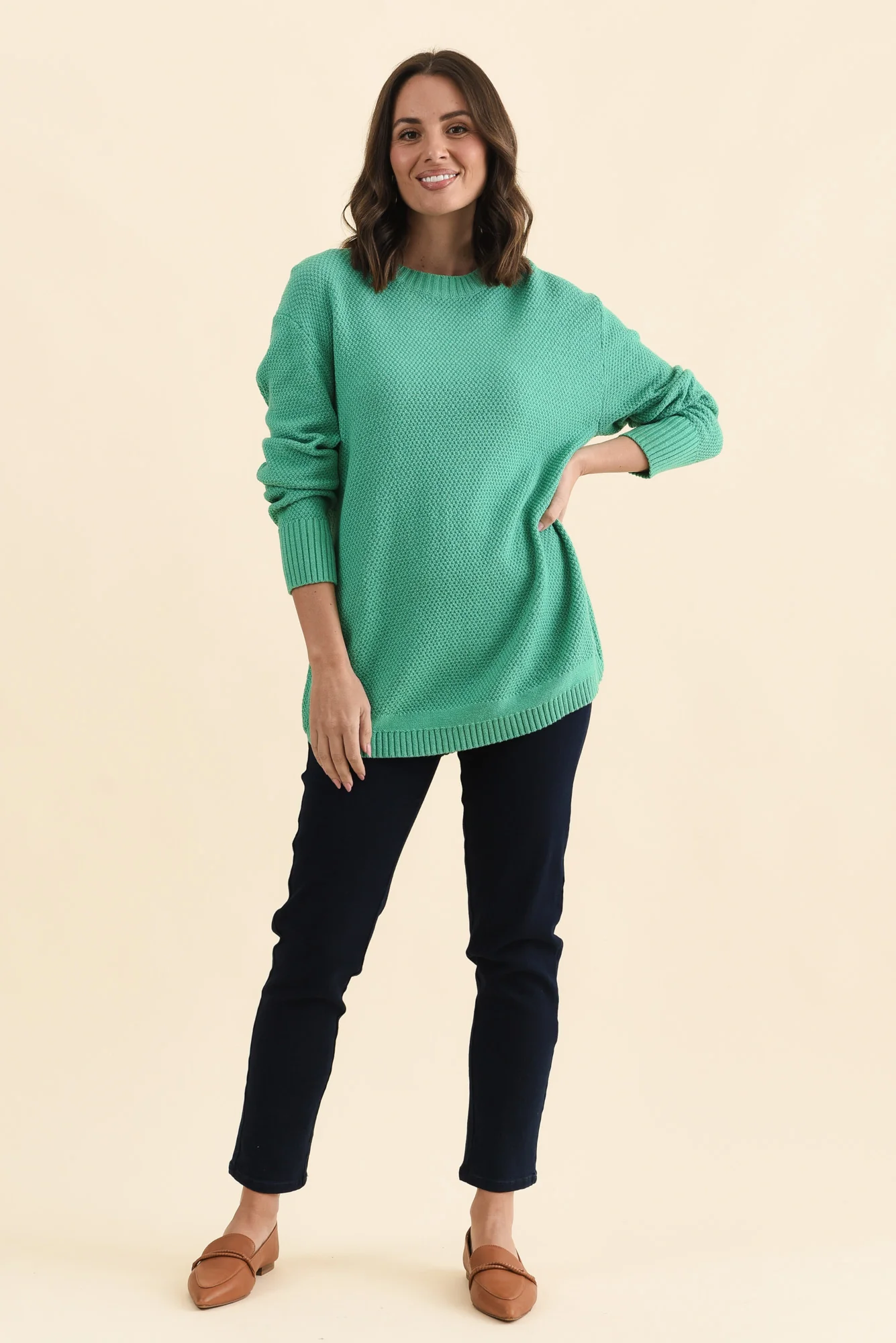Skylar Green Cotton Blend Knit Jumper - Image 7