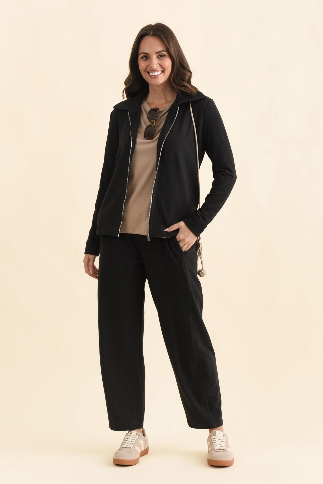 Souffle-Touch Charcoal Zip Jacket - Image 4