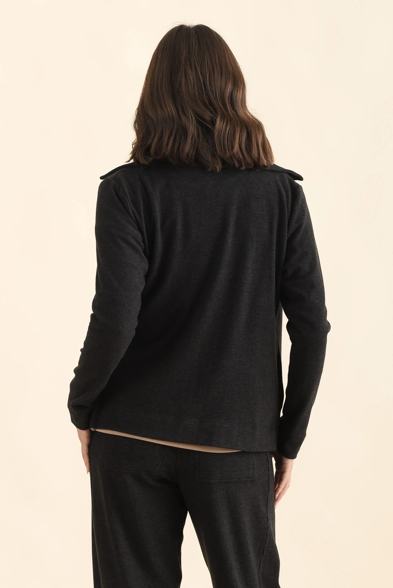 Souffle-Touch Charcoal Zip Jacket - Image 6